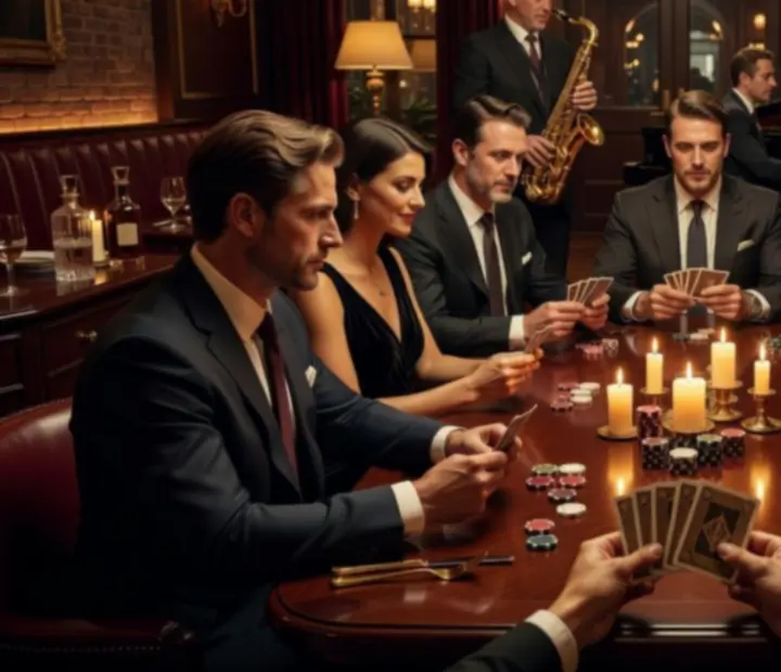Luxus poker est pillanatai gourmet fogásokkal, elegáns asztalokkal és társasági hangulattal.